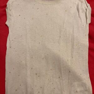 Tank Top white with golden stars -SUD EXPRESS French brand